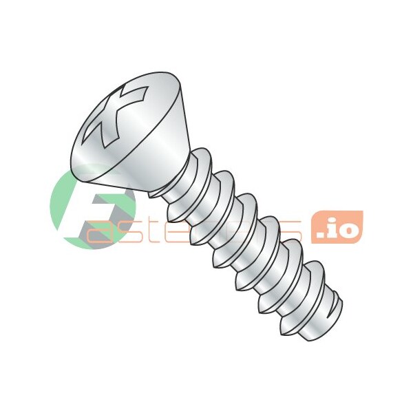 Newport Fasteners Thread Cutting Screw, #8 x 1 in, Zinc Plated Steel Oval Head Phillips Drive, 7000 PK 920495 - main
